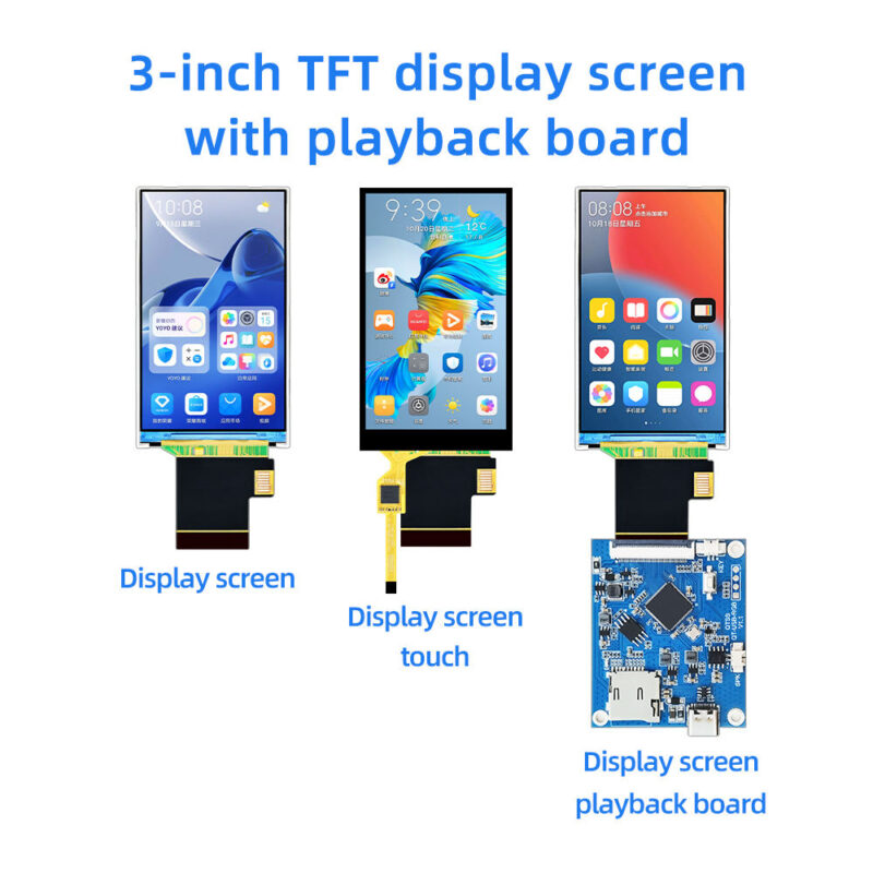 3.0 Inch Square TFT LCD 480x854 MIPI ST7701S With Playback Board