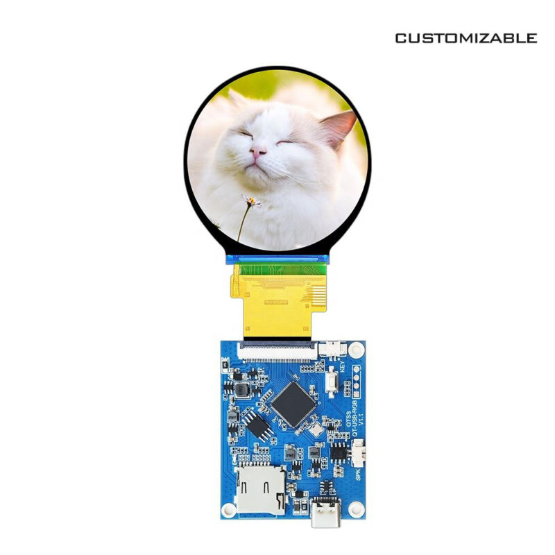 2.1 Inch Round TFT LCD 480x480 SPI3W+RGB18bit ST7701S With Playback Board