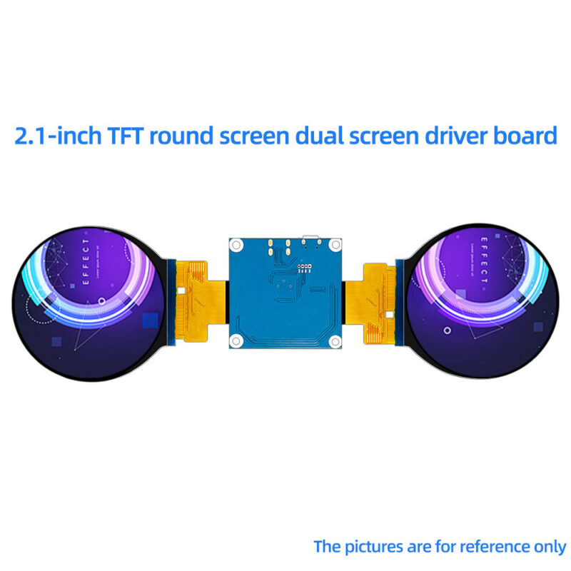H36ac6531b7984d70ba9ae355ca1dfed4W 2.1 Inch Dual Circle Display Screen 480x480 Resolution 30Pin Mipi IPS TFT Module with LVDS input