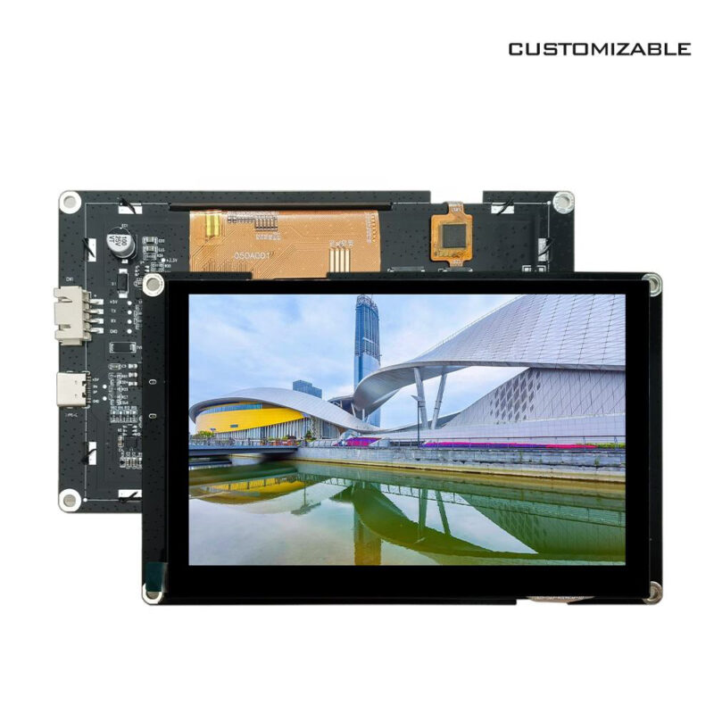 5-inch STN Smart Central Control Serial Port Touch Screen Embedded System Control Panel 800x480 Resolution 300 Nit Brightness