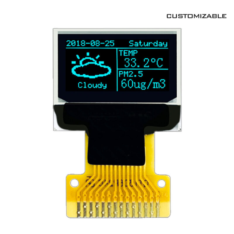 0.49 Inch Mini PMOLED Monochrome Display 64x32 Resolution SSD1306 Driver 4-wire SPII2C Interface