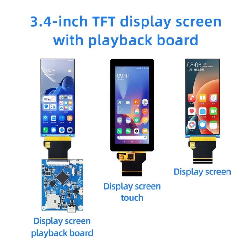 3.4 Inch Square TFT LCD 412x960 MIPI ST7701S With Playback Board